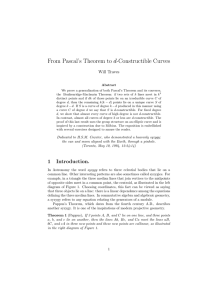 From Pascal’s Theorem to d-Constructible Curves Will Traves