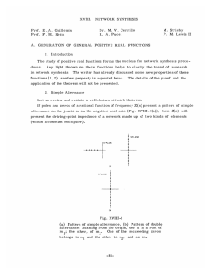 XVIII. NETWORK  SYNTHESIS Prof.  E.  A.  Guillemin