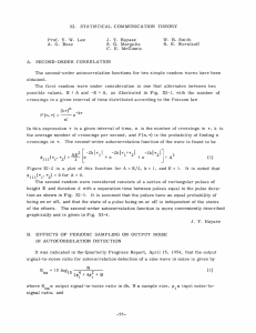 XI. STATISTICAL  COMMUNICATION  THEORY J.  Y.  Hayase