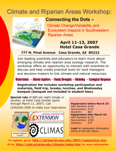 Climate and Riparian Areas Workshop: Connecting the Dots – Climate Change/Variability and