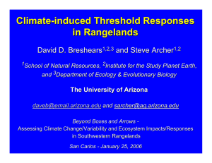 Climate - induced Threshold Responses in Rangelands