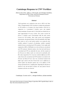 Cantaloupe Response to CN9 Fertilizer