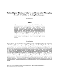 Optimal Spray Timing of Oberon and Courier for Managing Bemisia  Abstract
