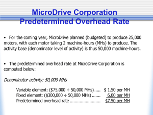 MicroDrive Corporation Predetermined Overhead Rate