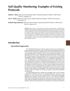 Soil Quality Monitoring: Examples of Existing Protocols Daniel G. Neary, Carl C. Trettin,