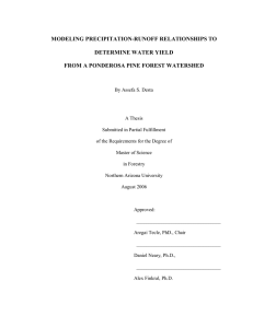 MODELING PRECIPITATION-RUNOFF RELATIONSHIPS TO DETERMINE WATER YIELD