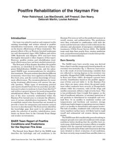 Postfire Rehabilitation of the Hayman Fire