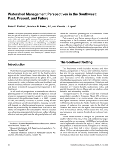 Watershed Management Perspectives in the Southwest: Past, Present, and Future