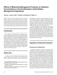 Effects of Watershed Management Practices on Sediment