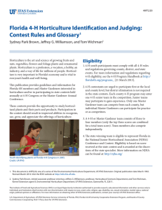Florida 4-H Horticulture Identification and Judging: Contest Rules and Glossary Eligibility