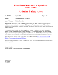 Aviation Safety Alert  United States Department of Agriculture Forest Service