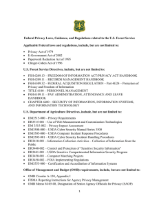 Federal Privacy Laws, Guidance, and Regulations related to the U.S....  Applicable Federal laws and regulations, include, but are not limited...