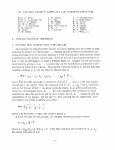 VII. NUCLEAR  MAGNETIC  RESONANCE  AND  HYPERFINE ... H.  R.  Hirsch A.  T.  Maksymowicz