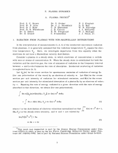 II.  PLASMA  DYNAMICS A. PLASMA  PHYSICS*