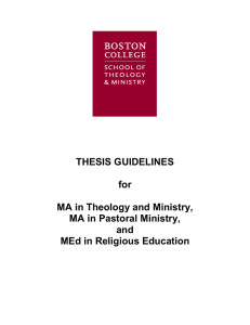 THESIS GUIDELINES for MA in Theology and Ministry,
