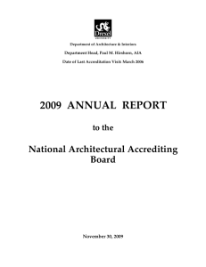 2009  ANNUAL  REPORT  National Architectural Accrediting Board