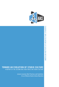 TOWARD AN EVOLUTION OF STUDIO CULTURE TS EN UD