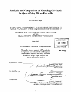 Analysis  and Comparison of Metrology  Methods for Quantifying Micro-Endmills