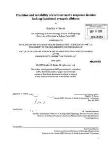 Precision and reliability of cochlear  nerve response in mice 17 LIBRARIES