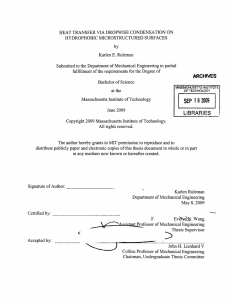 HEAT TRANSFER  VIA  DROPWISE  CONDENSATION  ON by