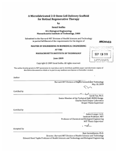 A Microfabricated 3-D  Stem Cell  Delivery  Scaffold by