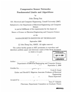 Compressive  Sensor  Networks: John  Zheng  Sun