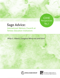 Sage Advice: CIHE 1 International Advisory Councils at