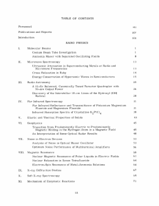TABLE OF CONTENTS Personnel vii Publications  and  Reports