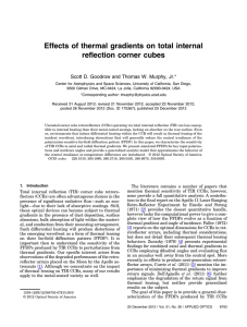 Effects of thermal gradients on total internal reflection corner cubes