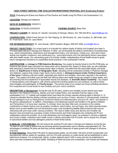 USDA FOREST SERVICE- FHM- EVALUATION MONITORING PROPOSAL 2014 (Continuing Project)  TITLE: LOCATION: