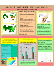 OZONE AND FOREST HEALTH  - USDA FOREST SERVICE BIOSITE MAPS MAP1