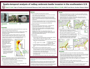Spatio-temporal analysis of redbay ambrosia beetle invasion in the southeastern... Frank H. Koch William D. Smith
