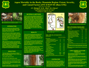 Aspen Mortality in the Rocky Mountain Region: Extent, Severity,