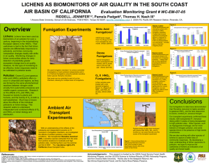 Overview LICHENS AS BIOMONITORS OF AIR QUALITY IN THE SOUTH COAST