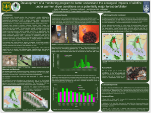 Development of a monitoring program to better understand the ecological... under warmer, dryer conditions on a potentially major forest defoliator