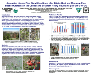 Assessing Limber Pine Stand Conditions after Blister Rust and Mountain... Beetle Outbreaks in the Central and Southern Rocky Mountains (INT-EM-B-11-01)