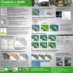 Pinaleño LiDAR New Tools for Forest Restoration INTRODUCTION