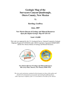 Geologic Map of the Surveyors Canyon Quadrangle, Otero County, New Mexico By