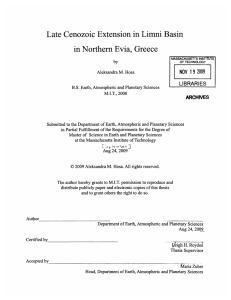 Late Cenozoic  Extension  in Limni Basin 9 NOV  1