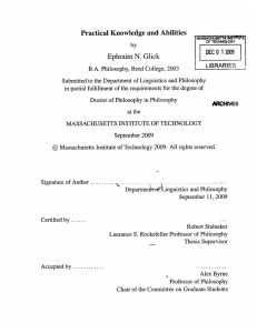 Practical Knowledge  and Abilities N. DEC  0 1 2009