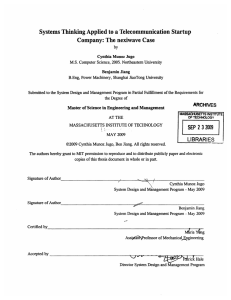 Systems  Thinking Applied  to a Telecommunication  Startup