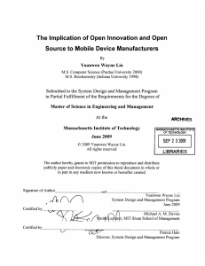 The  Implication of Open  Innovation  and ... Source  to Mobile  Device  Manufacturers