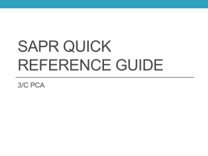 SAPR QUICK REFERENCE GUIDE 3/C PCA