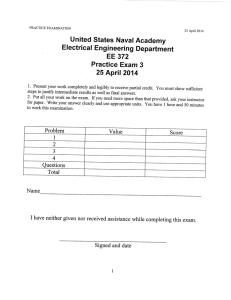 United States Naval Academy Electrical Engineering Department EE372 Practice Exam 3