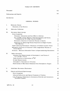TABLE  OF  CONTENTS Personnel viii xvi