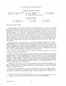 III. MICROWAVE  SPECTROSCOPY Academic  and  Research  Staff