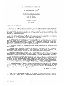 X. GEOPHYSICAL  RESEARCH A. High  Magnetic  Fields