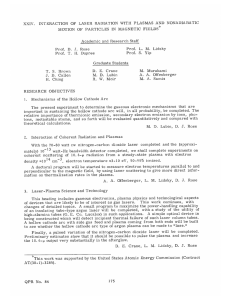 INTERACTION  OF  LASER  RADIATION  WITH ... XXIV. MOTION  OF  PARTICLES  IN  MAGNETIC ...