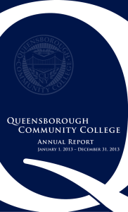 Queensborough Community College Annual Report January 1, 2013 – December 31, 2013