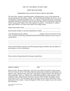 THE CITY UNIVERSITY OF NEW YORK FERPA RELEASE FORM